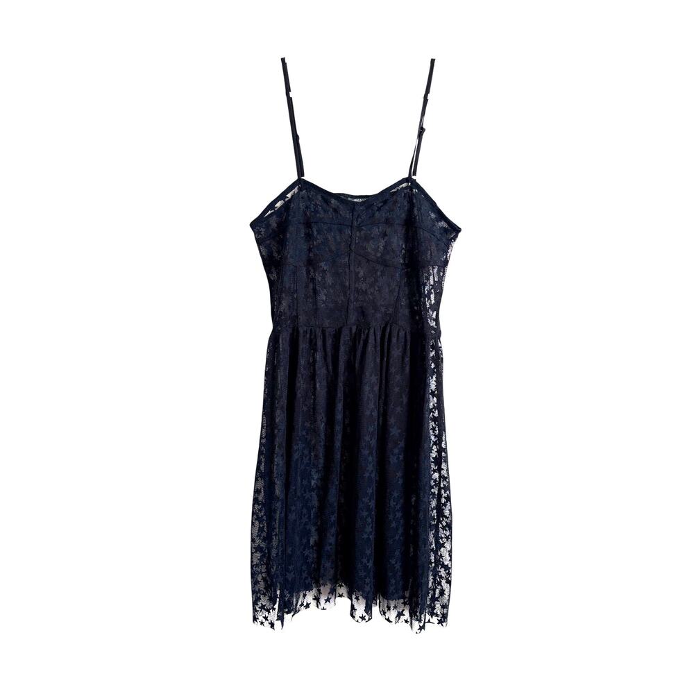 Wild Fable Black Star Lace Slip Dress Corset Sheer Medium Whimsigoth Celestial